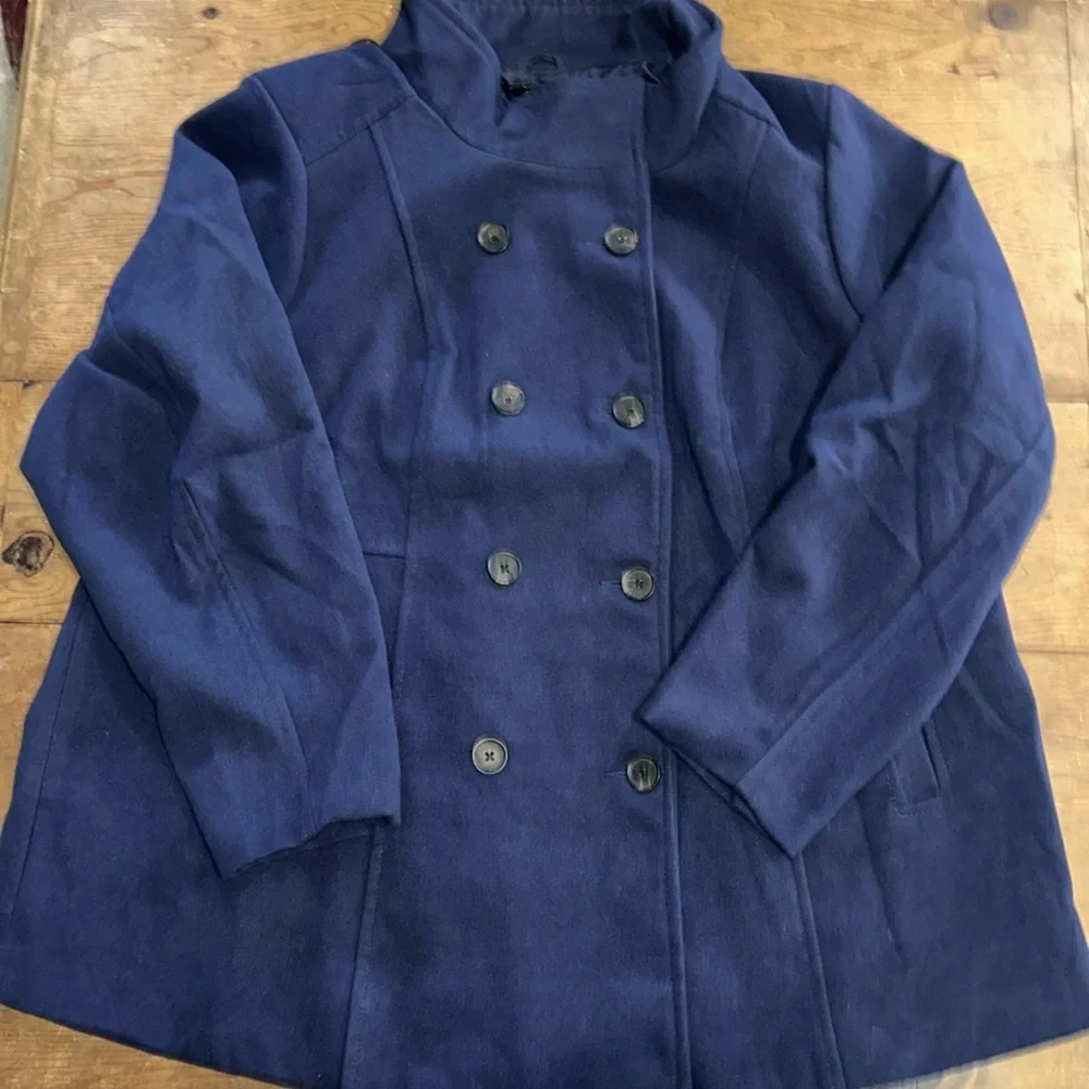 Women's Torrid Wool Double Breasted Pea Coat Navy Size 4 - Picture 2 of 7